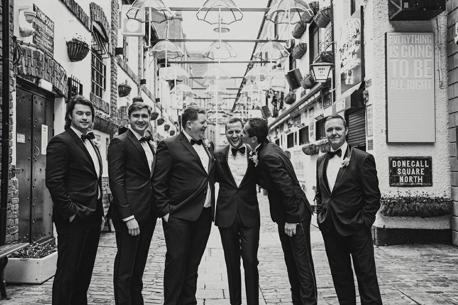  Katie and Jack McGarryÕs Irish American winter wedding at Larchfield estate, with wedding photographs in Belfast Cathedral Quarter and the Merchant Hotel. JackÕs New York Bar, The Dead Rabbit, provided the drinks and cocktails. 