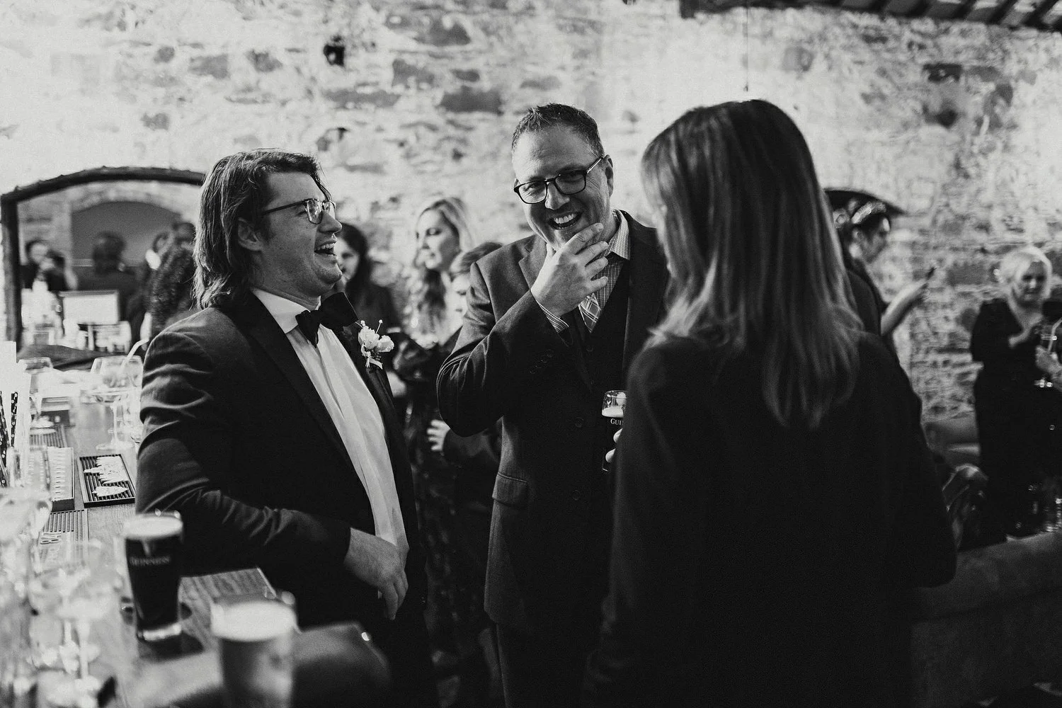  Katie and Jack McGarryÕs Irish American winter wedding at Larchfield estate, with wedding photographs in Belfast Cathedral Quarter and the Merchant Hotel. JackÕs New York Bar, The Dead Rabbit, provided the drinks and cocktails. 