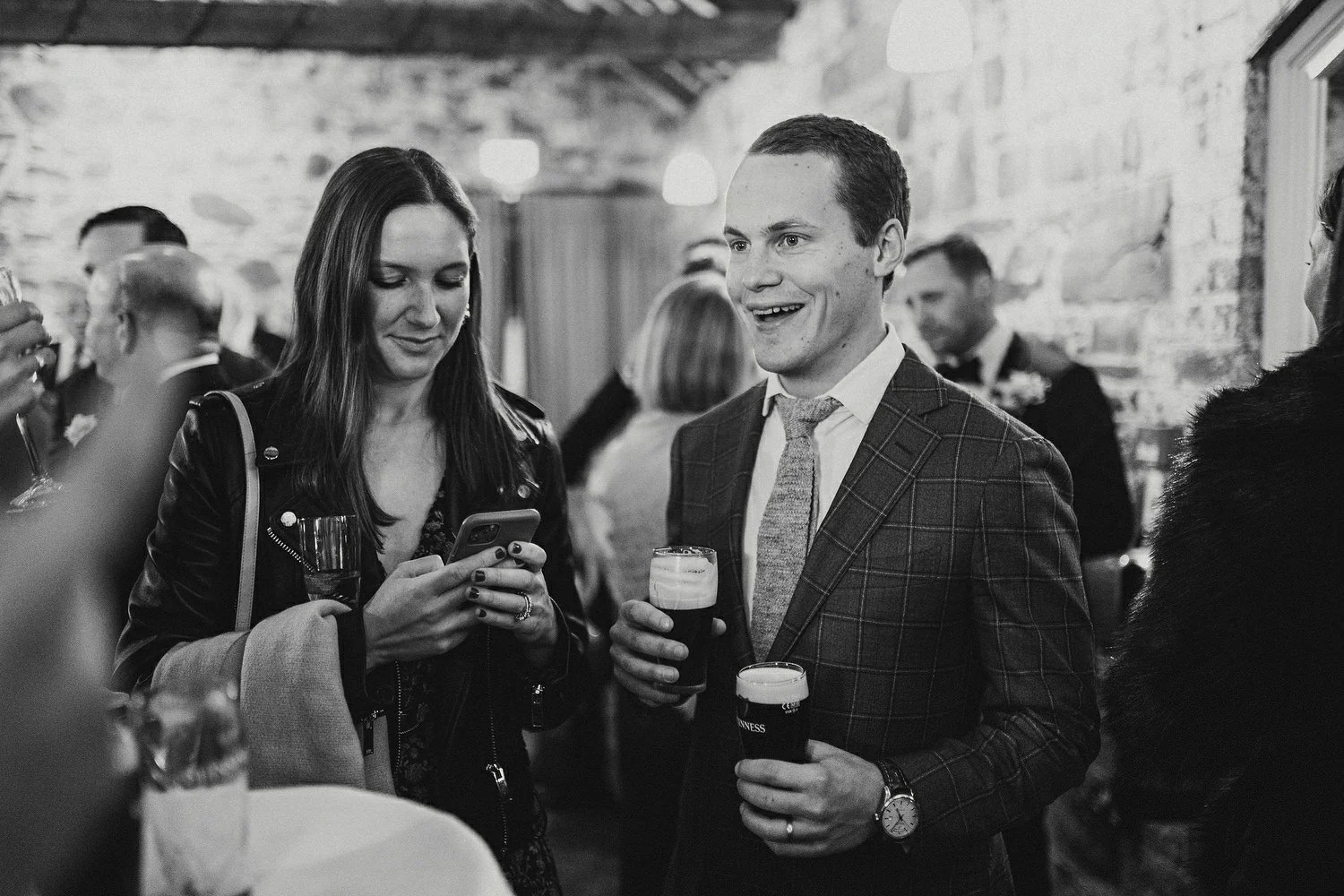  Katie and Jack McGarryÕs Irish American winter wedding at Larchfield estate, with wedding photographs in Belfast Cathedral Quarter and the Merchant Hotel. JackÕs New York Bar, The Dead Rabbit, provided the drinks and cocktails. 
