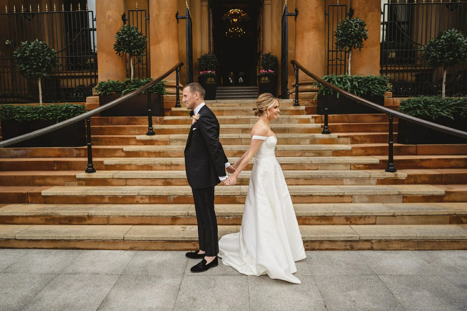  Katie and Jack McGarryÕs Irish American winter wedding at Larchfield estate, with wedding photographs in Belfast Cathedral Quarter and the Merchant Hotel. JackÕs New York Bar, The Dead Rabbit, provided the drinks and cocktails. 