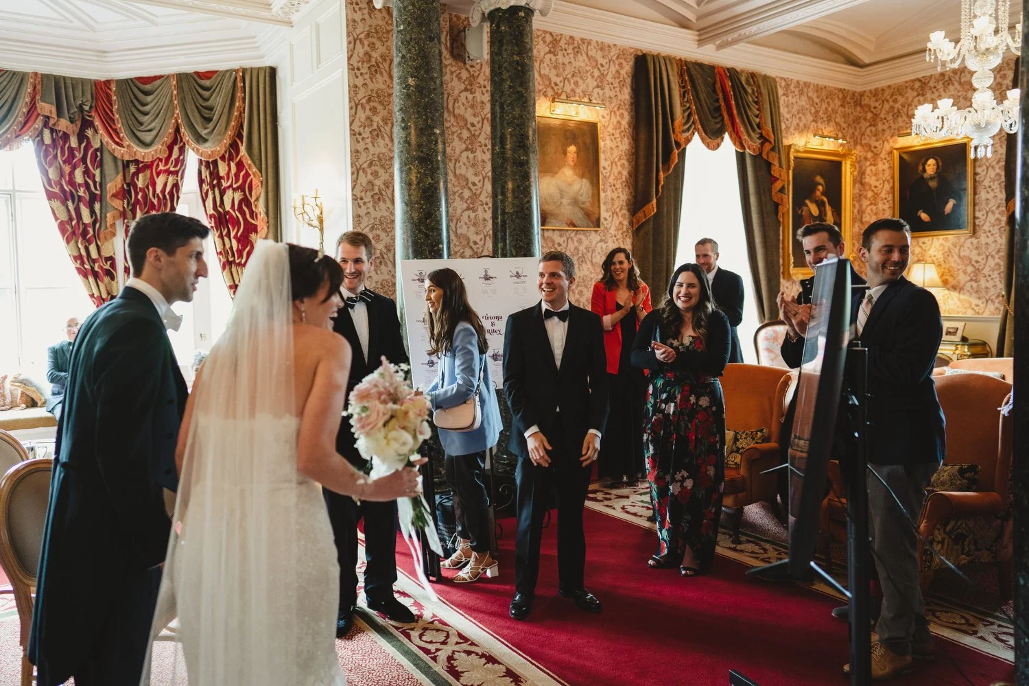  Triona and Riley’s wedding in the gorgeous Markree Castle and estate in County Sligo, Ireland.  Their Irish American wedding ceremony and reception were all in the Castle. 