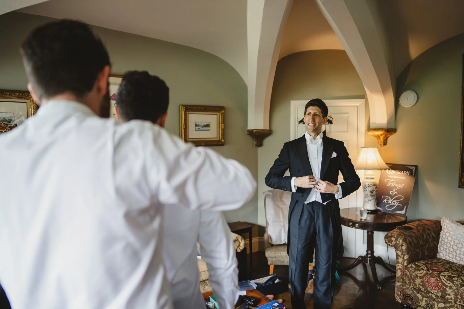  Triona and Riley’s wedding in the gorgeous Markree Castle and estate in County Sligo, Ireland.  Their Irish American wedding ceremony and reception were all in the Castle. 