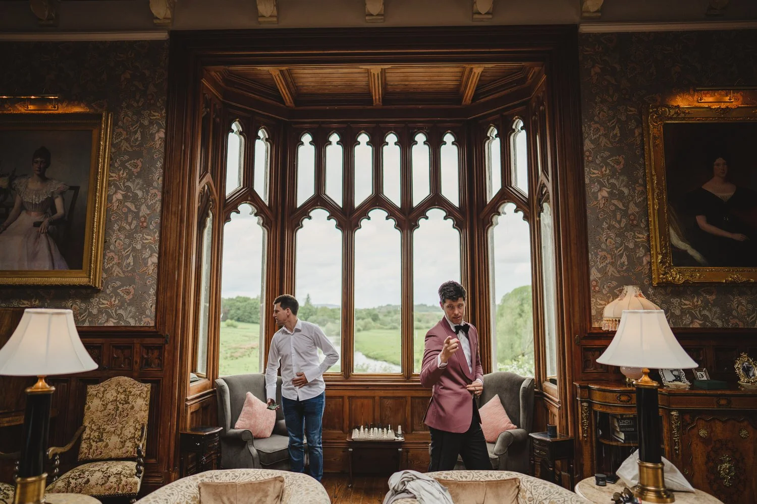  Triona and Riley’s wedding in the gorgeous Markree Castle and estate in County Sligo, Ireland.  Their Irish American wedding ceremony and reception were all in the Castle. 