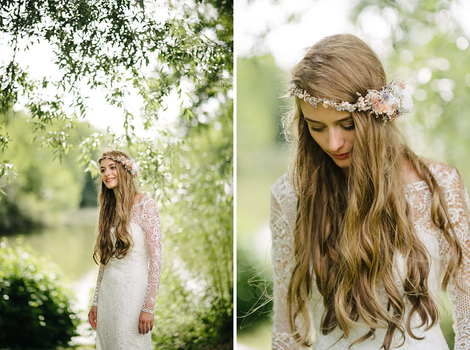 Gorgeous lace is an option in warmer climates.