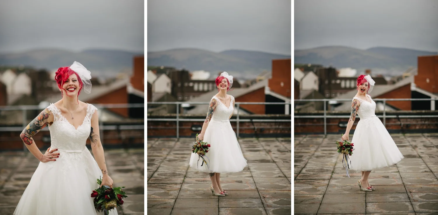  Hudson Bar and Mac Belfast Wedding Photos. Carrie Davenport and Dee McAdams. Oh Yeah Belfast. Belfast wedding photographers. Alternative wedding. NYE wedding. New Year's Eve wedding 