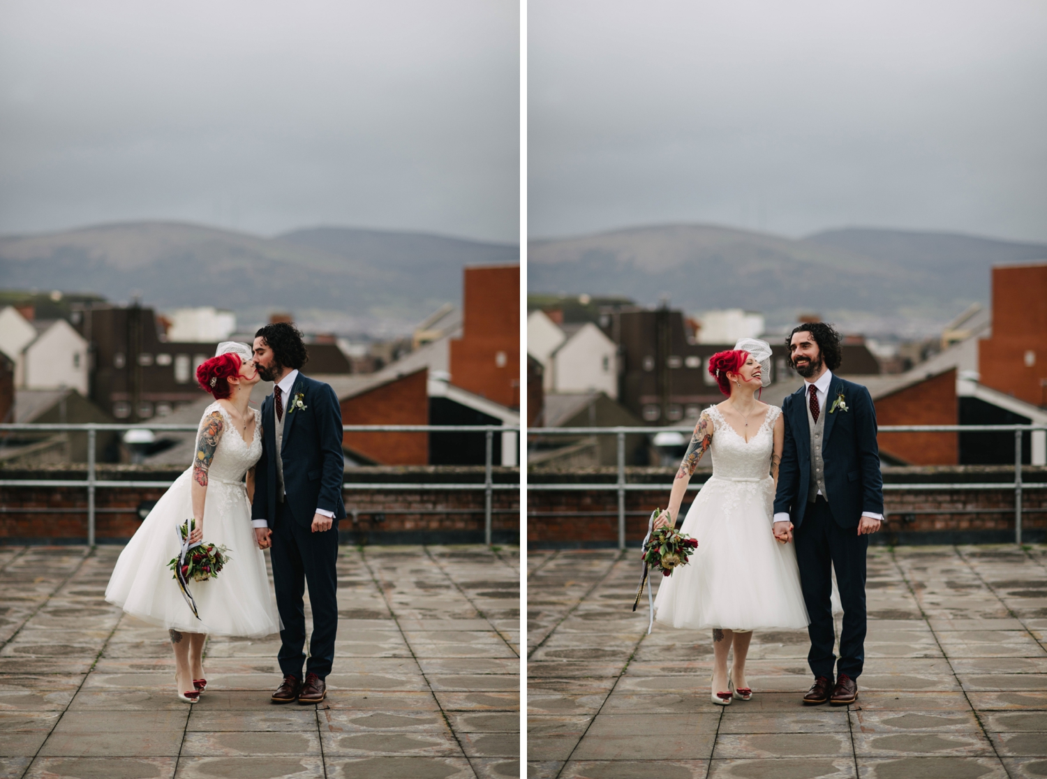  Hudson Bar and Mac Belfast Wedding Photos. Carrie Davenport and Dee McAdams. Oh Yeah Belfast. Belfast wedding photographers. Alternative wedding. NYE wedding. New Year's Eve wedding 