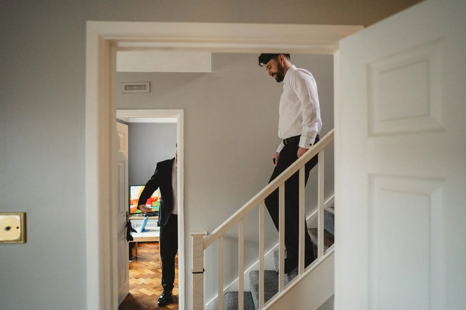  Louise and Peter’s gorgeous wedding photos in The Treehouse at AMPM. After morning prep in Omagh, we headed to Belfast for their humanist ceremony in AMPM, followed by photos around City Hall in Belfast.  