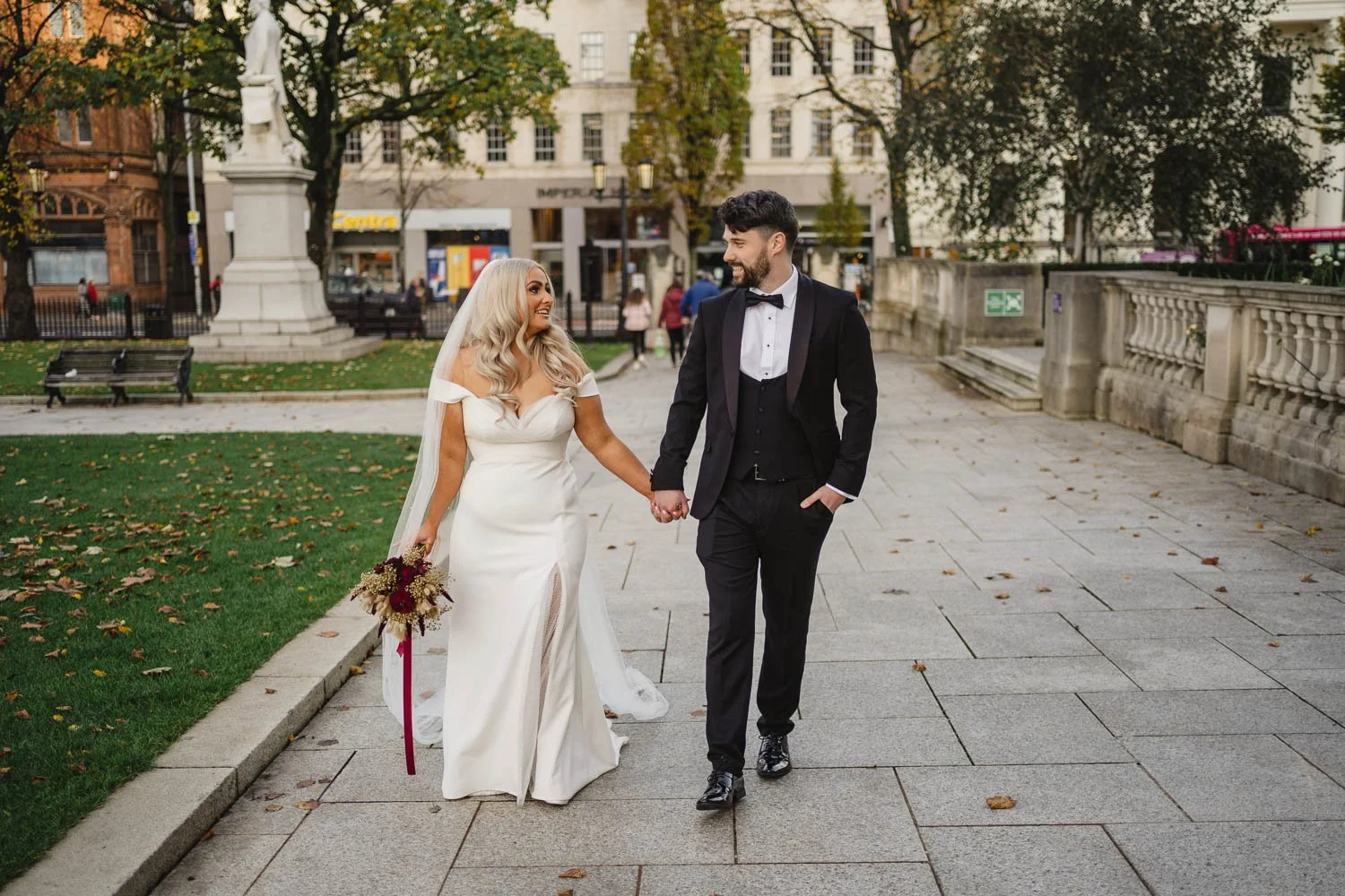  Louise and Peter’s gorgeous wedding photos in The Treehouse at AMPM. After morning prep in Omagh, we headed to Belfast for their humanist ceremony in AMPM, followed by photos around City Hall in Belfast.  