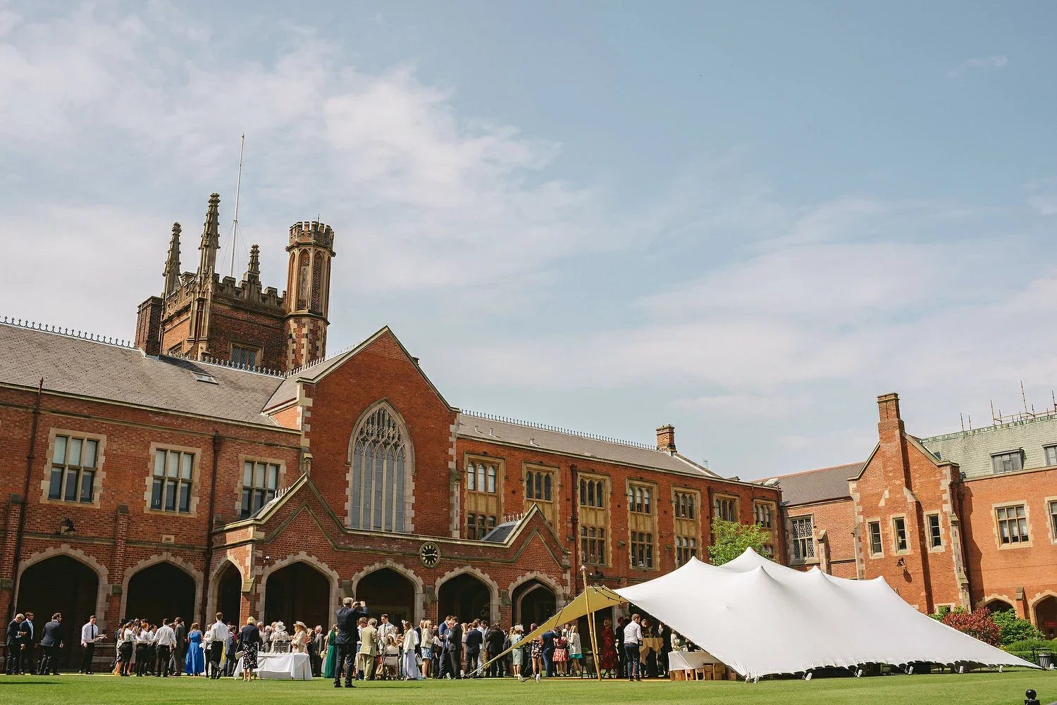 A wedding reception in the Quad at Queens University in Belfast.