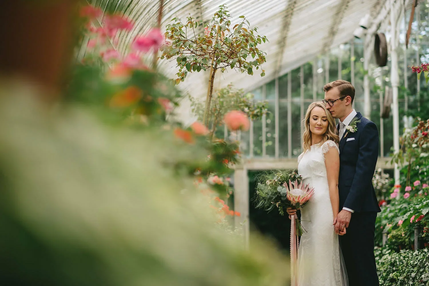 A wedding in Botanic Gardens Palm House in Belfast