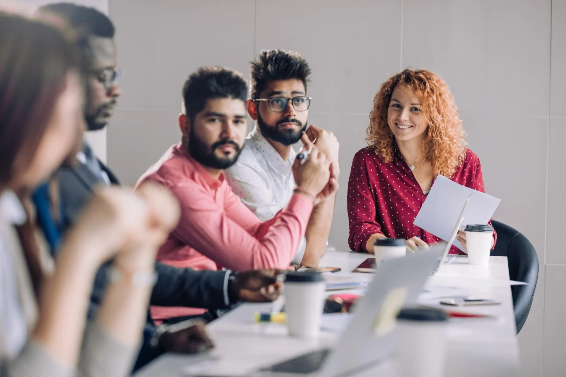 Team meeting in an office workplace environment