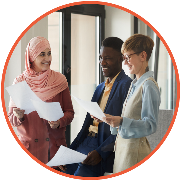 Group of office workers standing together