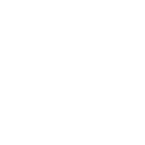 A black background with two white abstract flower-like shapes, one above the other, with three symmetrical petals or leaves each.