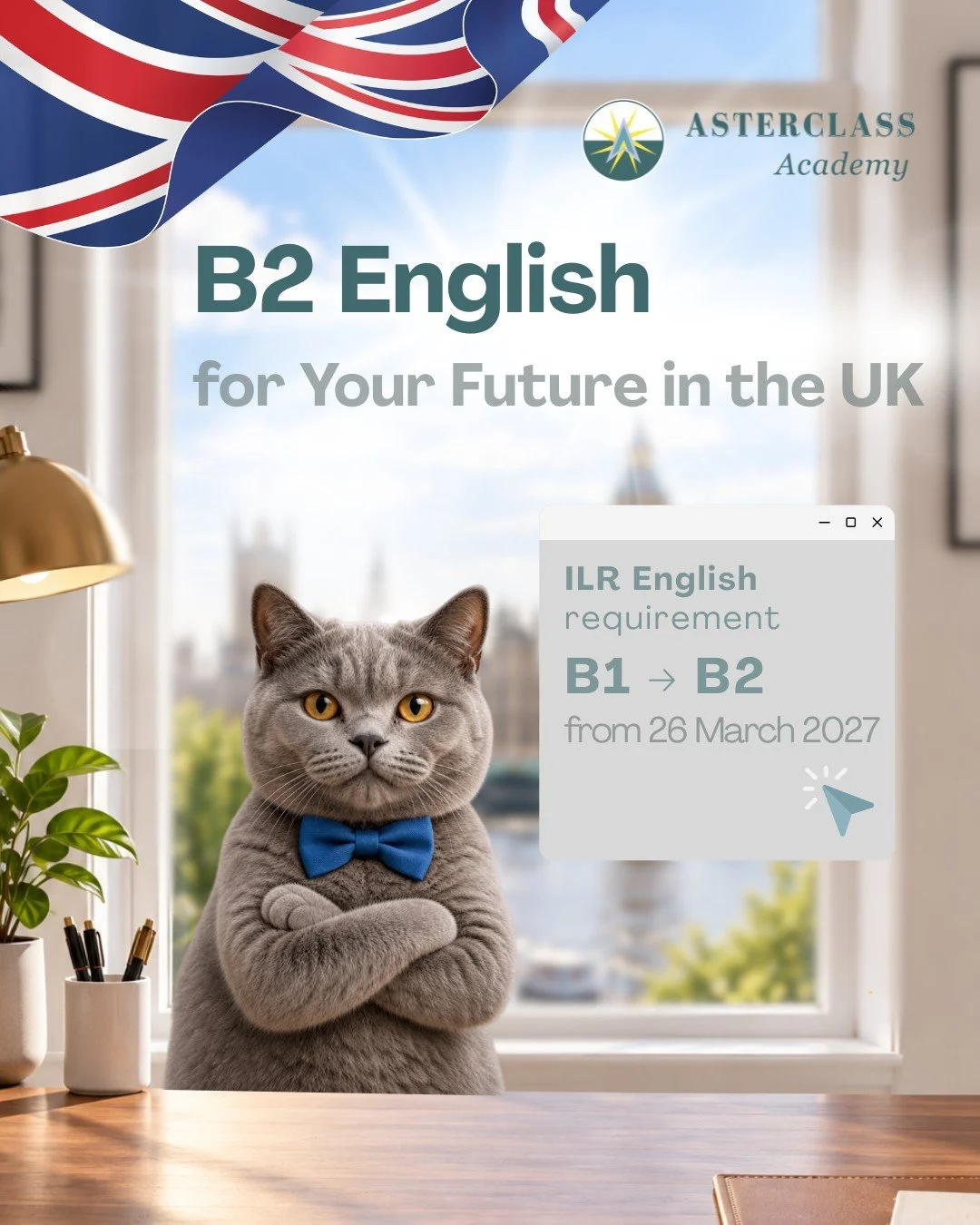 💂 Planning ahead for life in the UK? B2 English is becoming more important.

The UK Government has confirmed that, for many settlement routes, the English language requirement for settlement / Indefinite Leave to Remain (ILR) will increase from B1 t