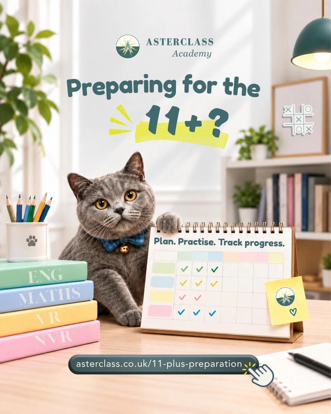 📅 Parent Tips | Preparing for the 11+? Make a Plan, Track the Progress!

11+ preparation isn&rsquo;t just about doing more practice &mdash; it&rsquo;s about knowing where your child needs support 🌟

A simple study plan can help children build good 