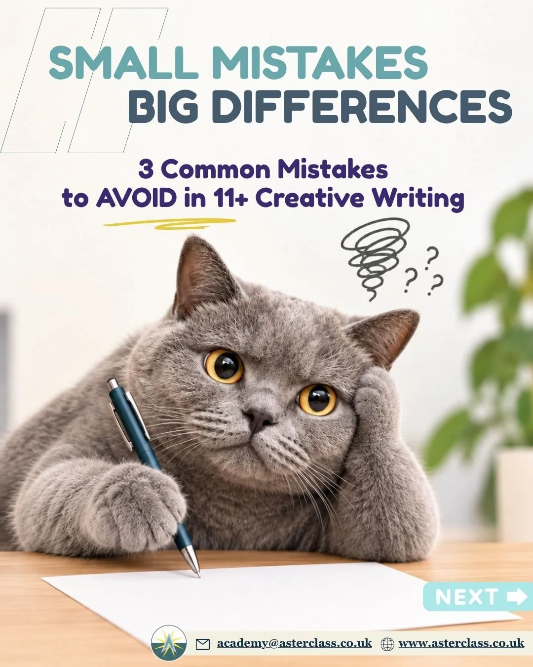 🤏🏻 SMALL MISTAKES. BIG DIFFERENCES💫 
Does your child have great story ideas but struggle to turn them into an engaging piece of writing ✍️?

Here are 3 common mistakes ❎ to avoid
1️⃣ A Weak Opening
 Start with an intriguing action, sound or myster