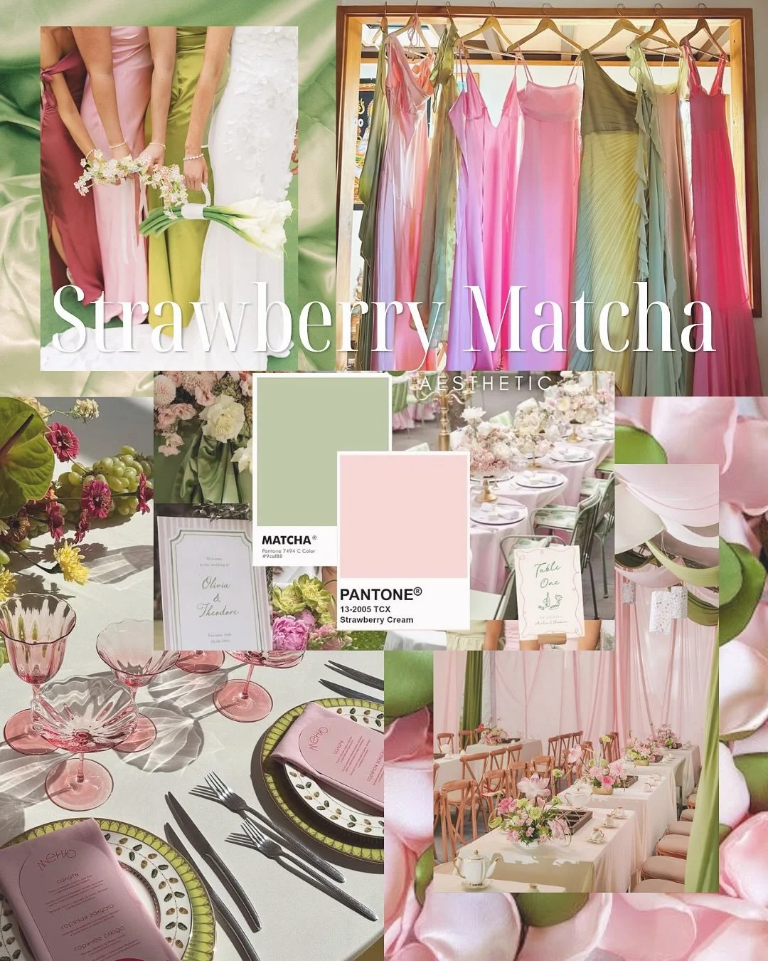 Wedding Trend Alert: Strawberry Matcha 🍓🍵

Soft blush tones paired with fresh greens for a romantic spring/summer wedding palette.

Perfect for brides who want something elegant but a little different.

Saving this for your wedding moodboard? Follo