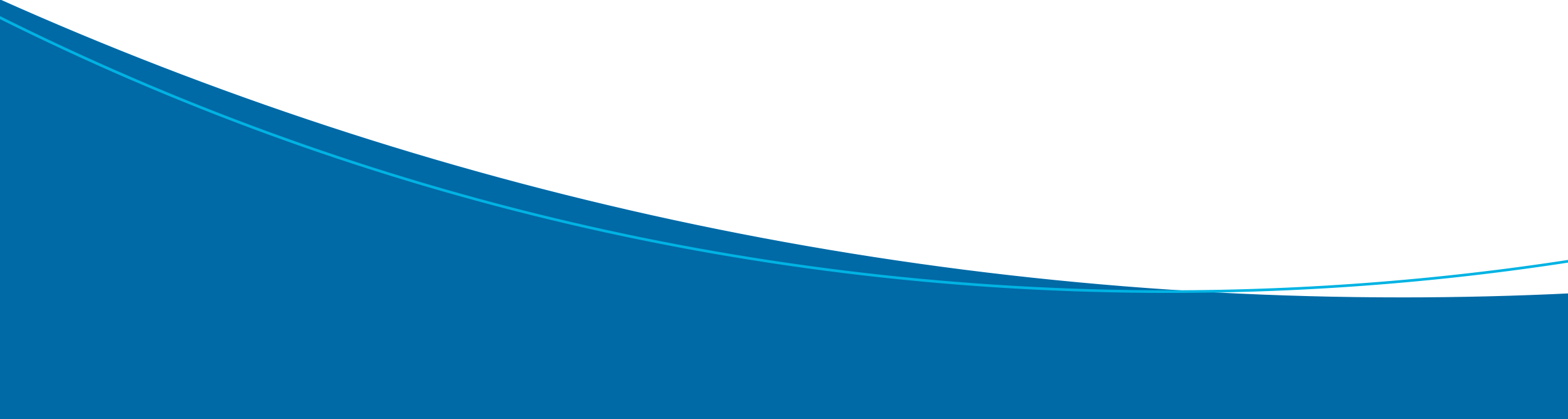 Blue background with light blue curved lines.