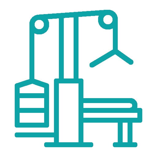 Illustration eines Krankenhausbettes mit medizinischer Ausrüstung.