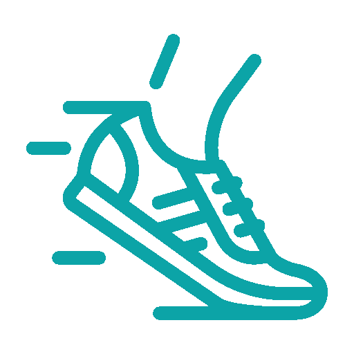 Icon eines Sportschuhs, der wegtickt.