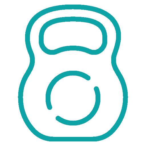 Skizzierte Illustration einer Kettlebell-Form.