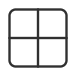 A four-pane window with black framing
