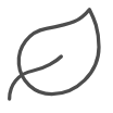 An icon of a leaf showcasing "energy savings"