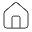A grey house outline icon
