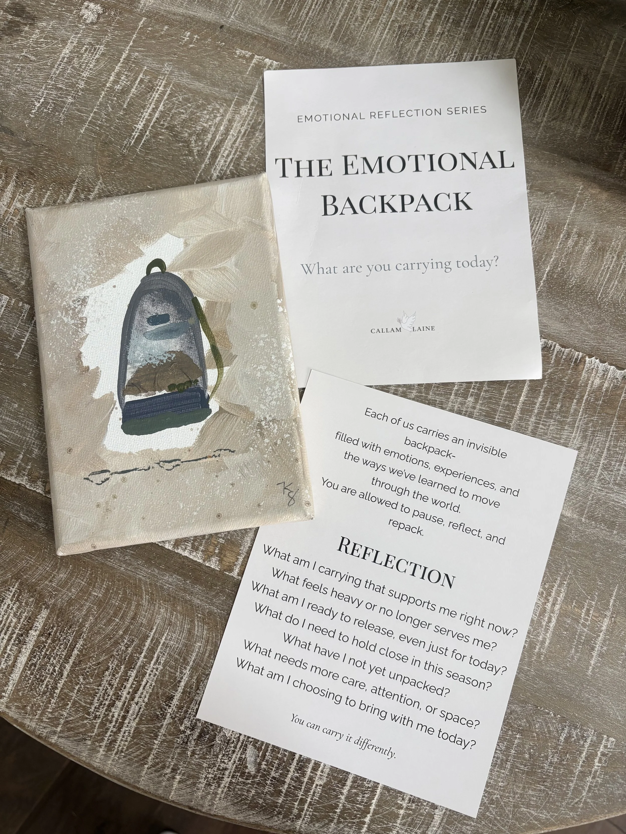 The Backpack That Finds You | 5x7 Mystery Original Painting