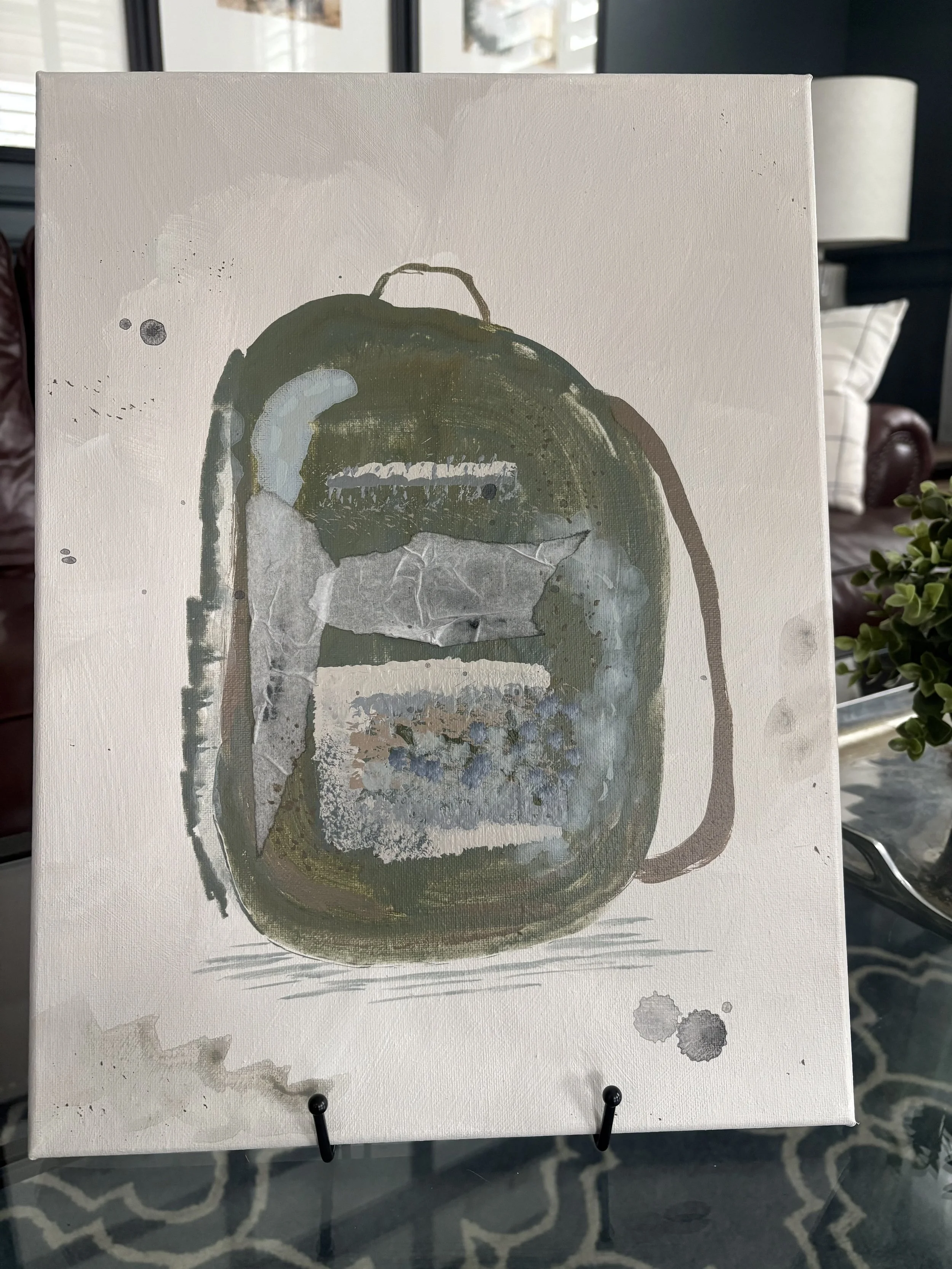 Backpack Reflections in Green - Abstract Healing Art