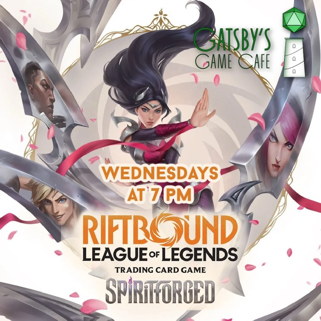 Riftbound Tonight at 7 pm! Bring your deck and compete for packs and prizes!

#riftbound #flgs #longisland #boardgames #boardgamecafe