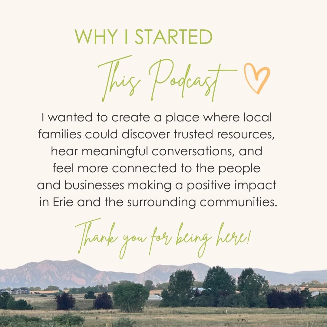 The Erie Wellness Podcast started with a simple idea:

Create a place where local families could discover trusted resources, hear meaningful conversations, and feel more connected to the people making a positive impact in our community.

Every guest,