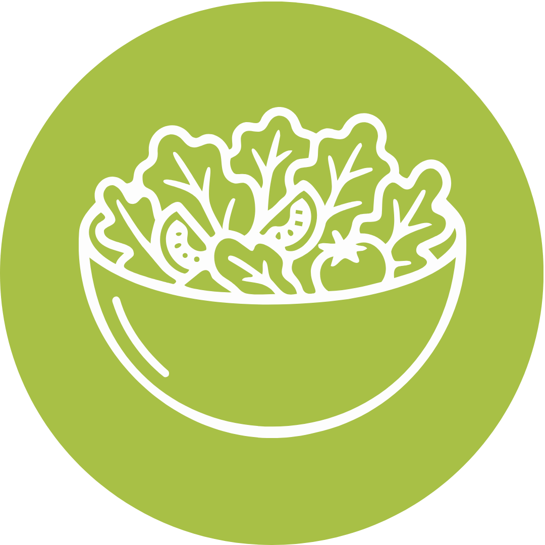 salad icon showing hormones, nutrition, & fitness