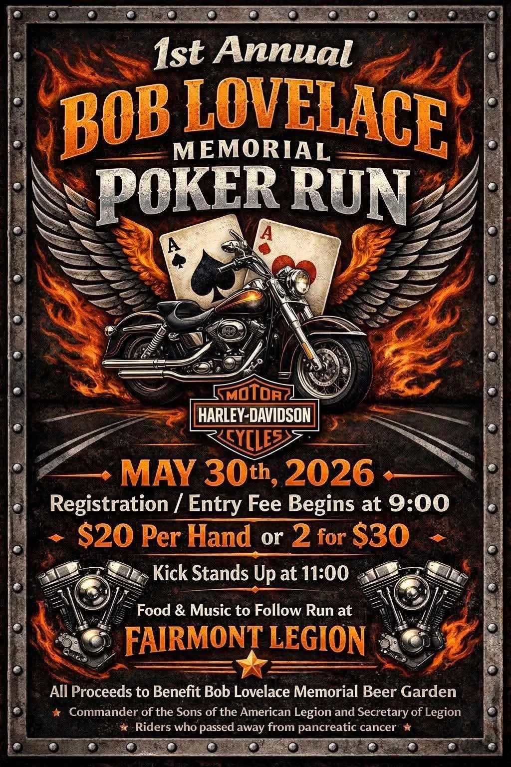 1st Annual Bob Lovelace Memorial Poker Run