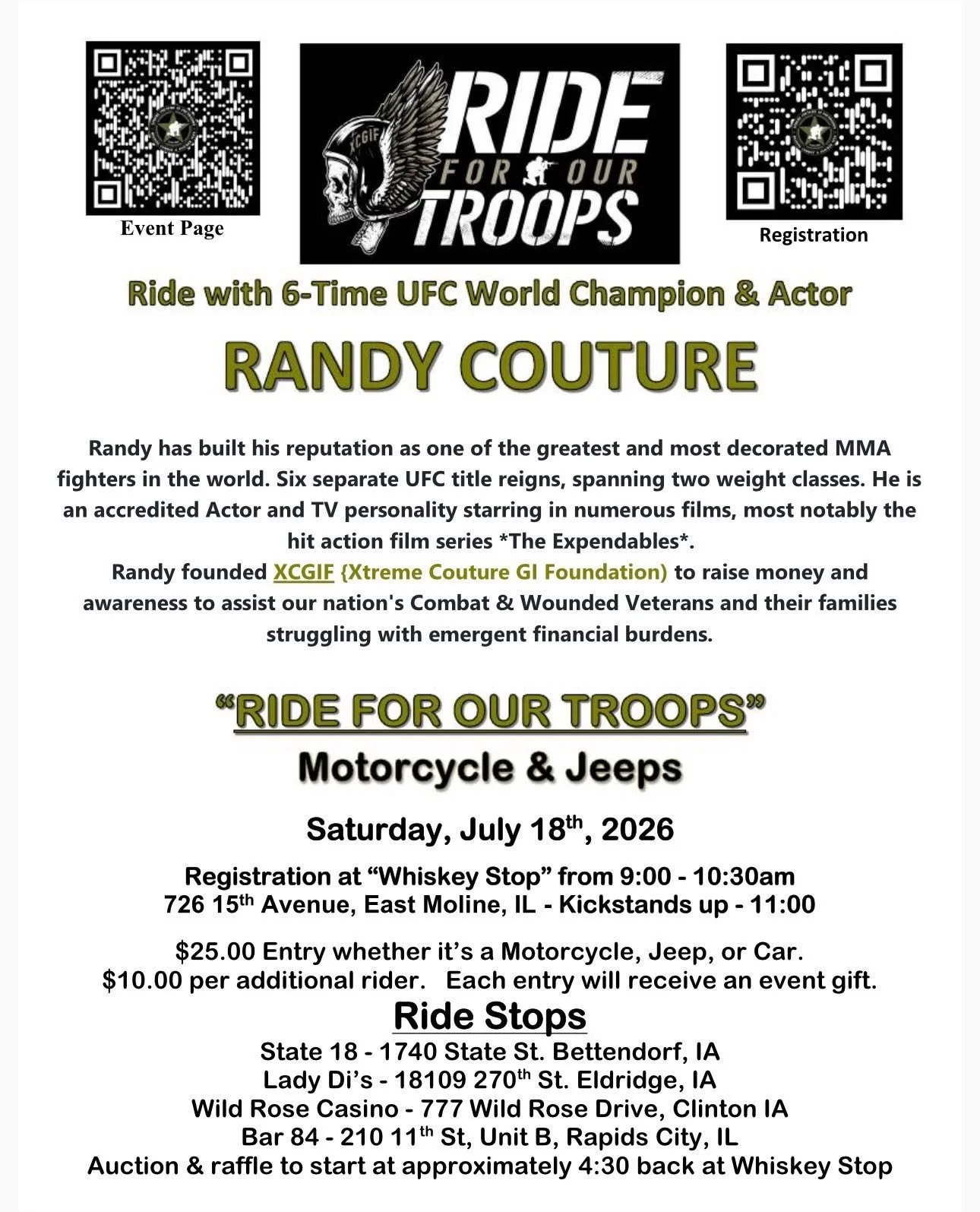 8th Annual Quad Cities Xtreme Couture GI Foundation Charity Event