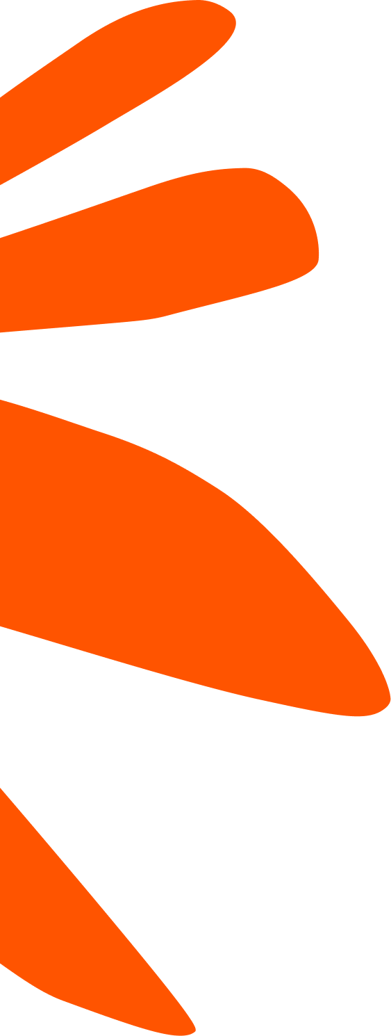 Formes abstraites orange sur fond noir.