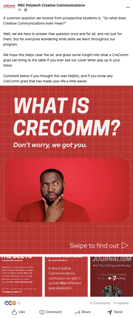 "What is CreComm" Linkedin Post