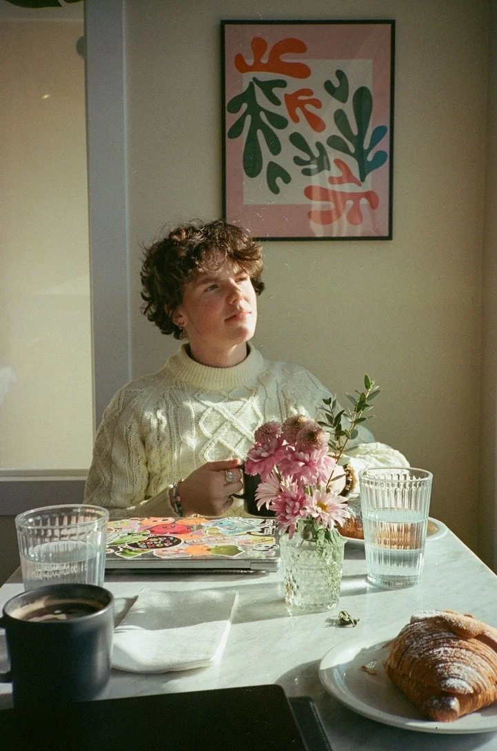 Person in cafe.