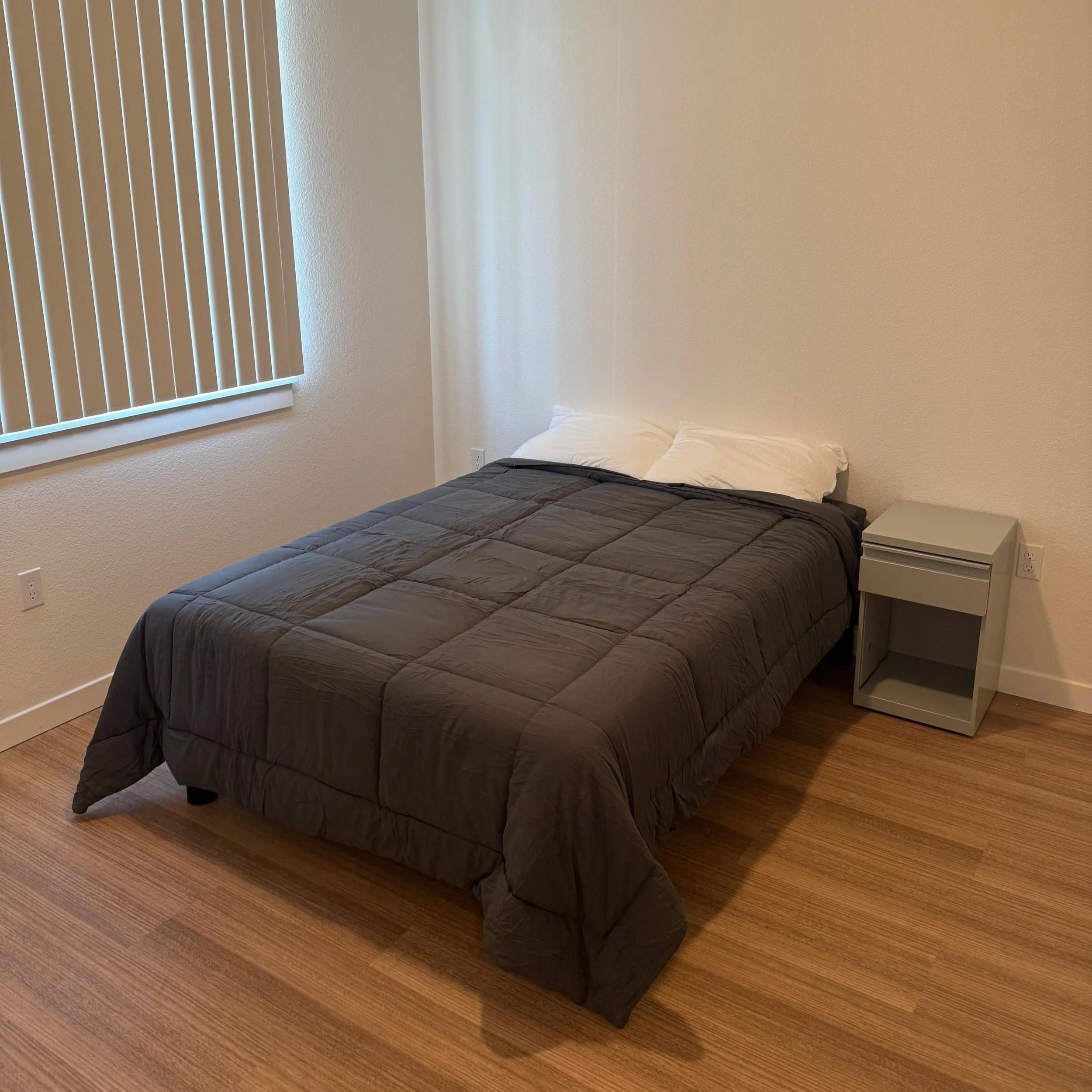 Full Platform Bed and Nightstand
