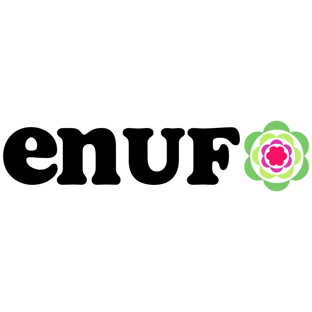 Every Neighbor United for Food logo reading E.N.U.F. followed by an icon of an artichoke