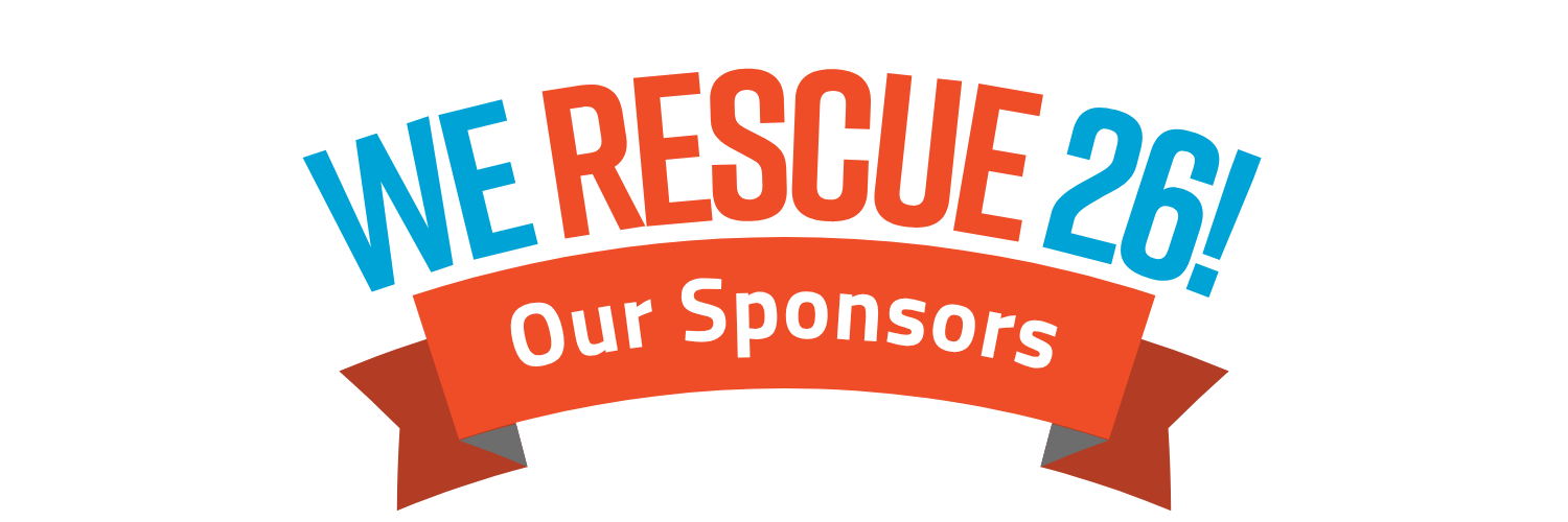 Title image reading WE RESCUE 26! Sponsors