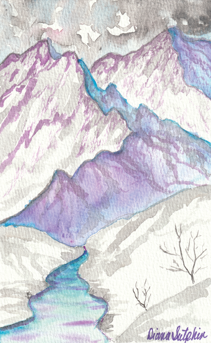 Glittery Purple Mountains
