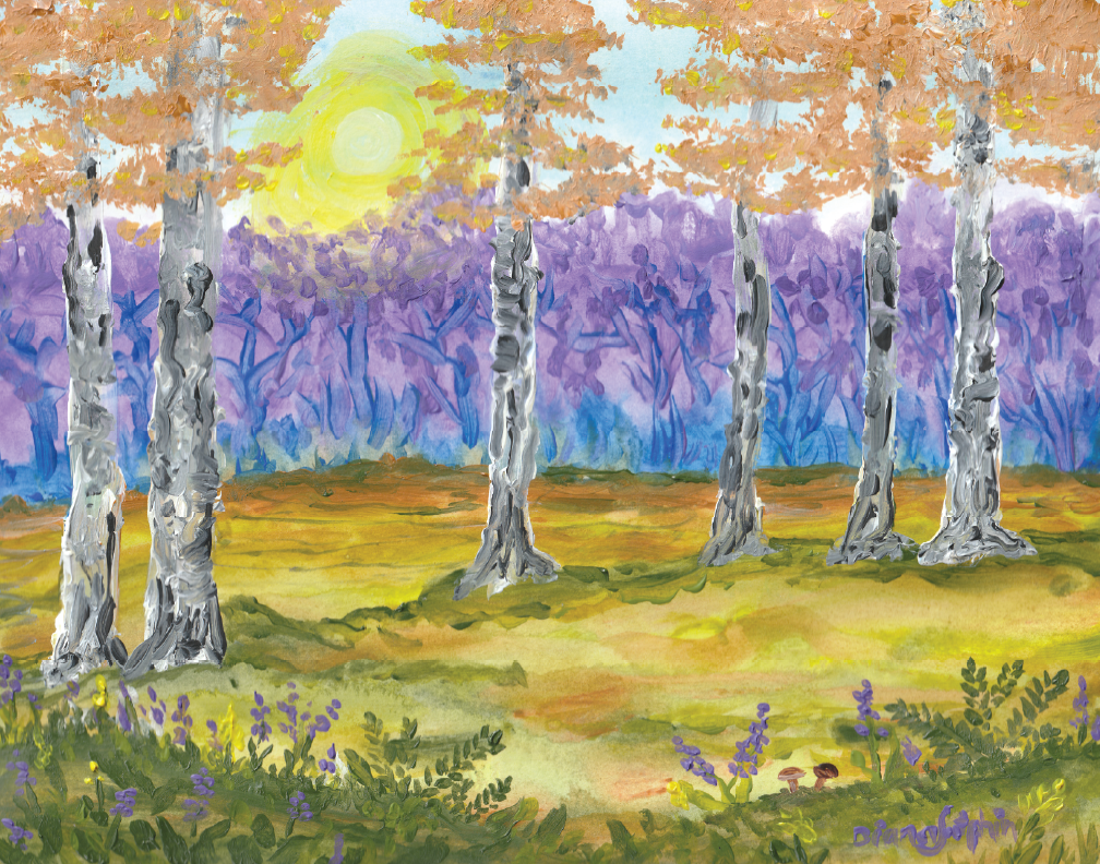 Sunrise Over Purple Forest