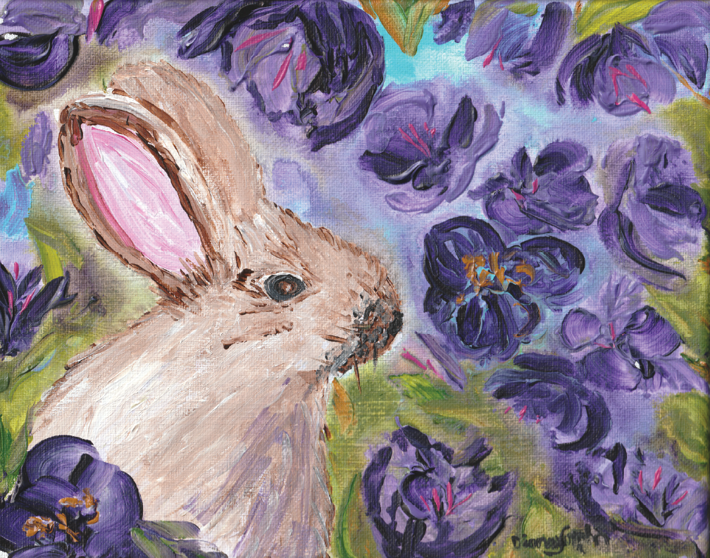Bunny In A Pansy Patch