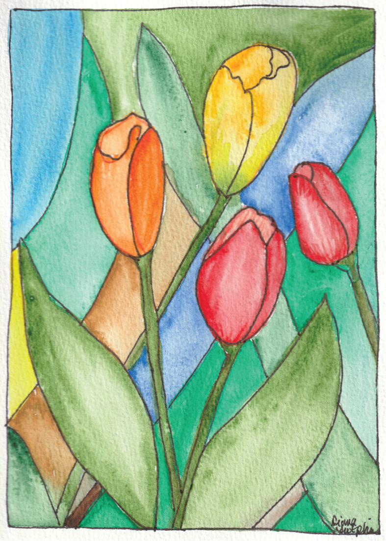 Stained Glass Tulips