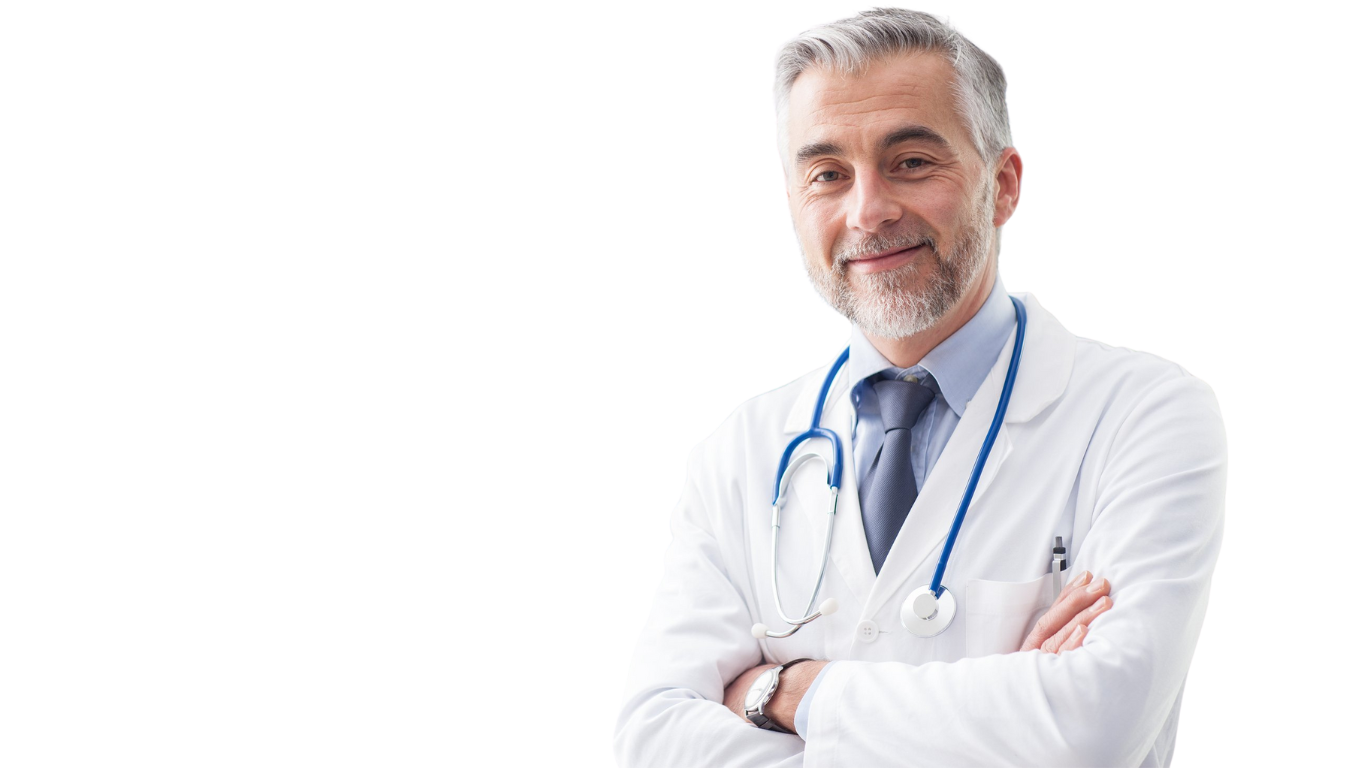 Confident doctor with his hands crossed