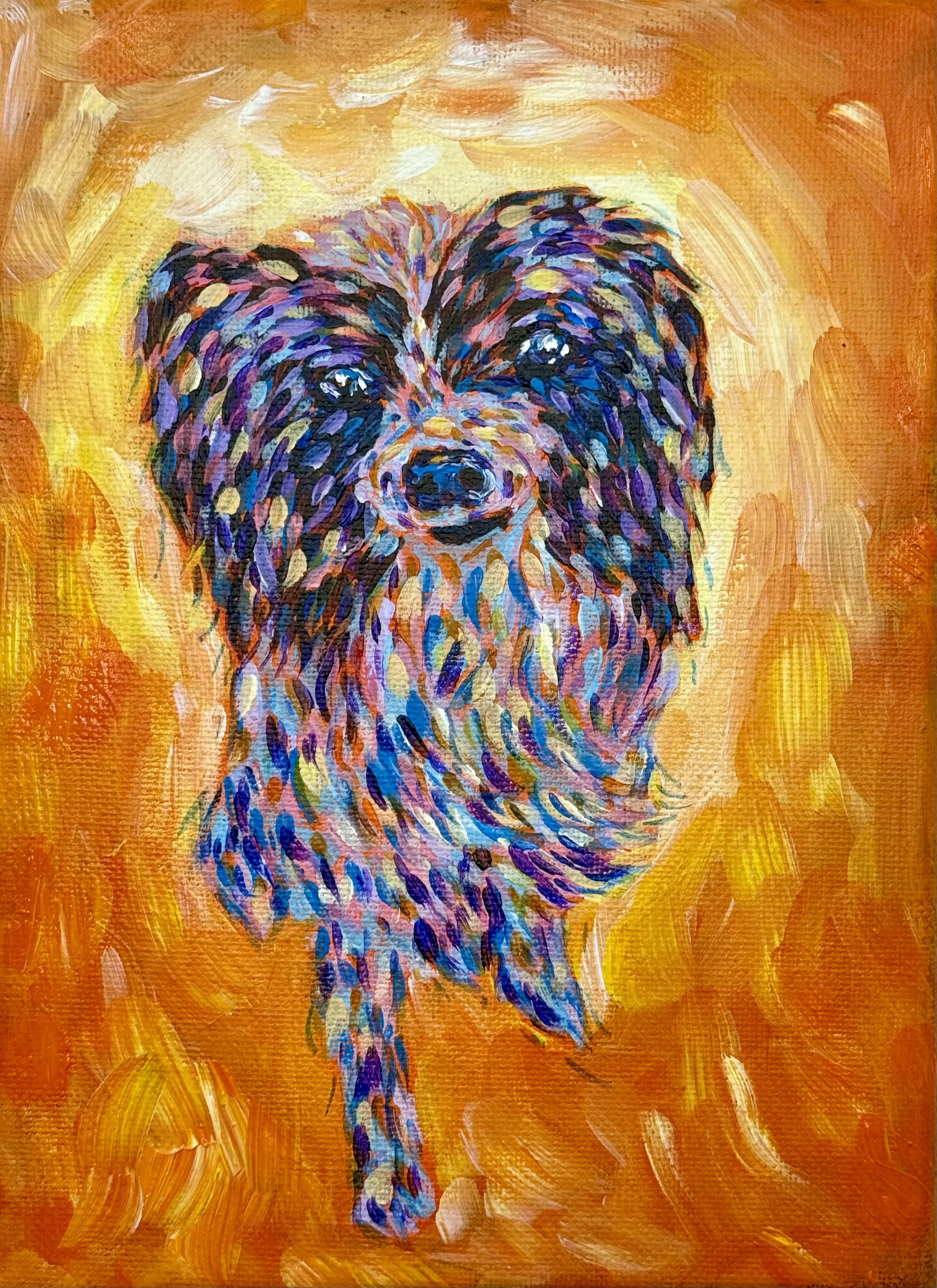 VIOLET: EXPRESSIONIST PET PORTRAIT / Acrylic on Canvas / 6x8" / Commissions: $75-$250 (size dependent)