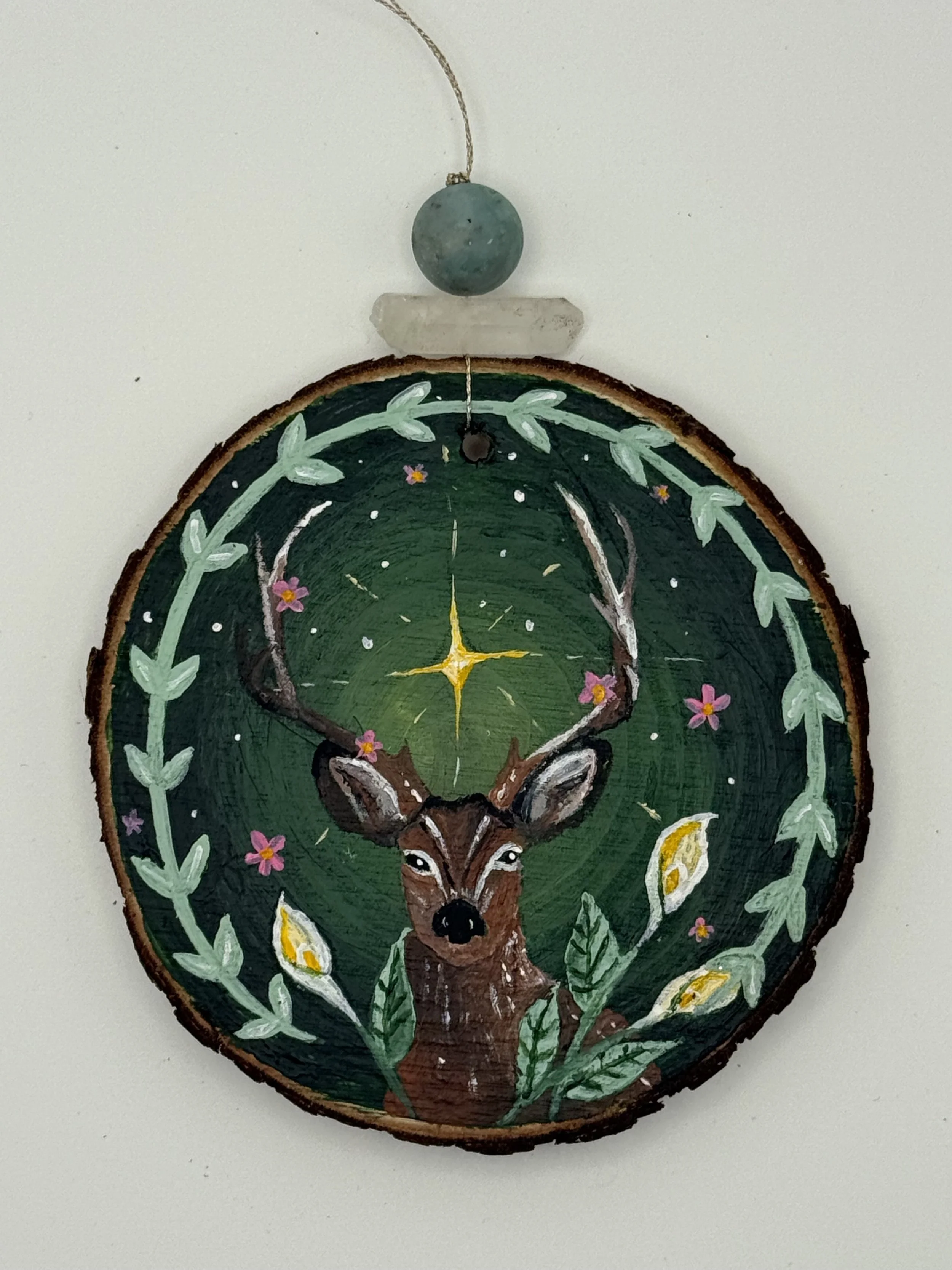 Stag and Calla Lillies Ornament
Acrylic on Wood
3 inches
Commissions/Recreations: $55