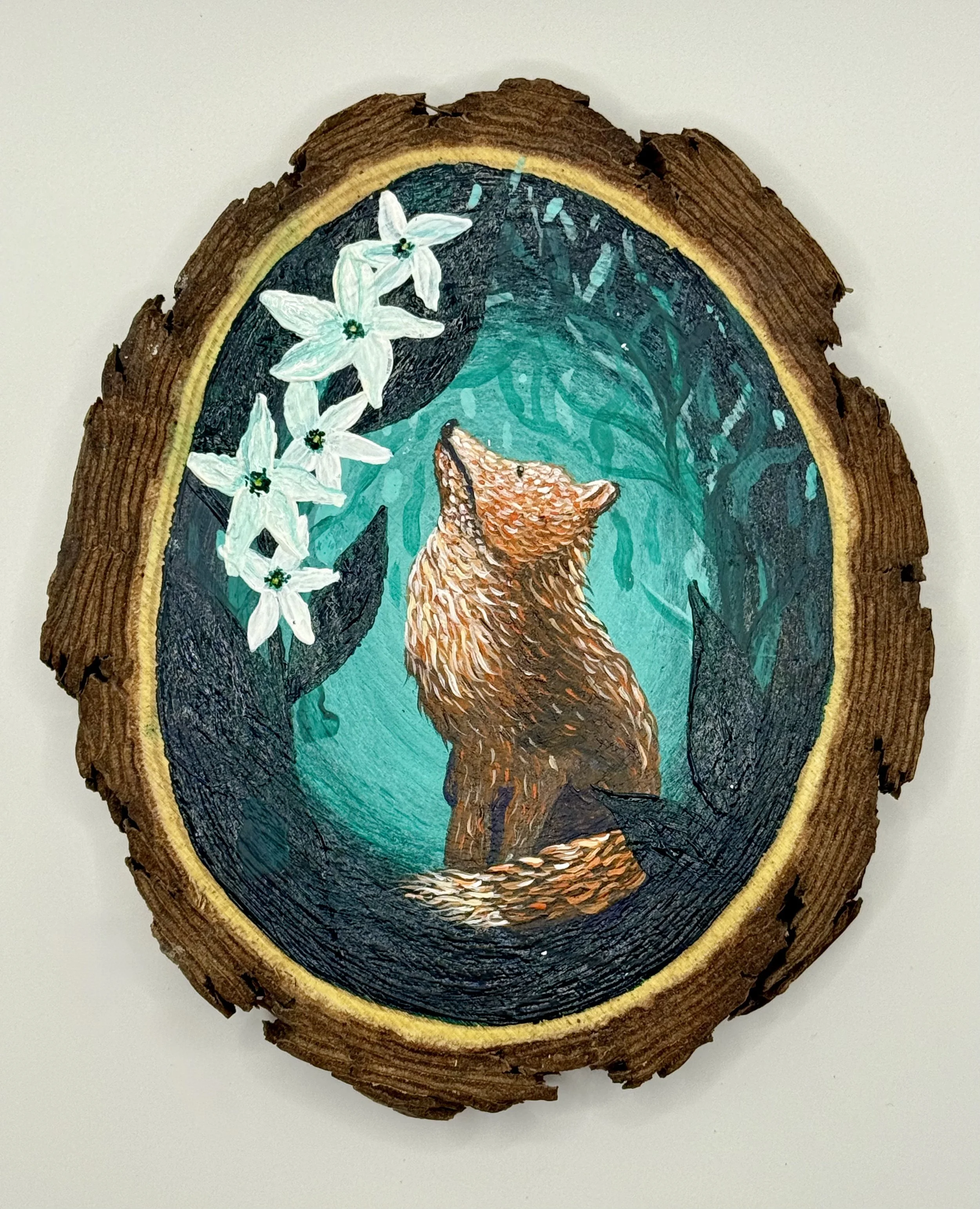 FOX IN THE FOREST / Acrylic on Wood / 5x6" / $70 / Available at Milton Artists' Guild in Milton, VT