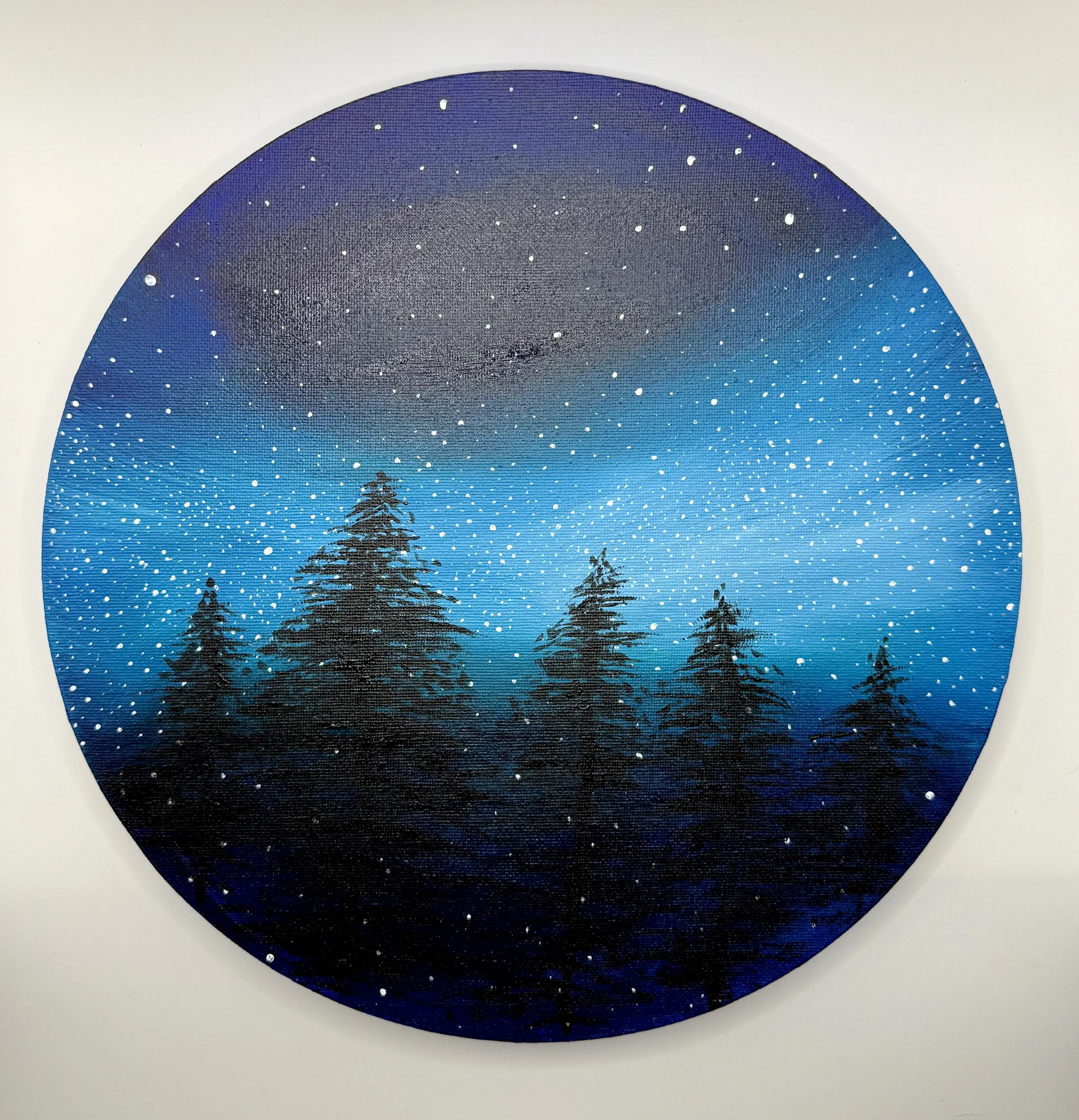 MILKY WAY IN BLUE / Acrylic on Canvas / 12x12" / Commissions: $125